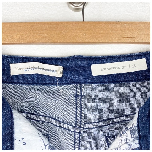 Anthropologie Pilcro Slim Boyfriend Jeans With Sequin Flowers Size 28 - Picture 7 of 11
